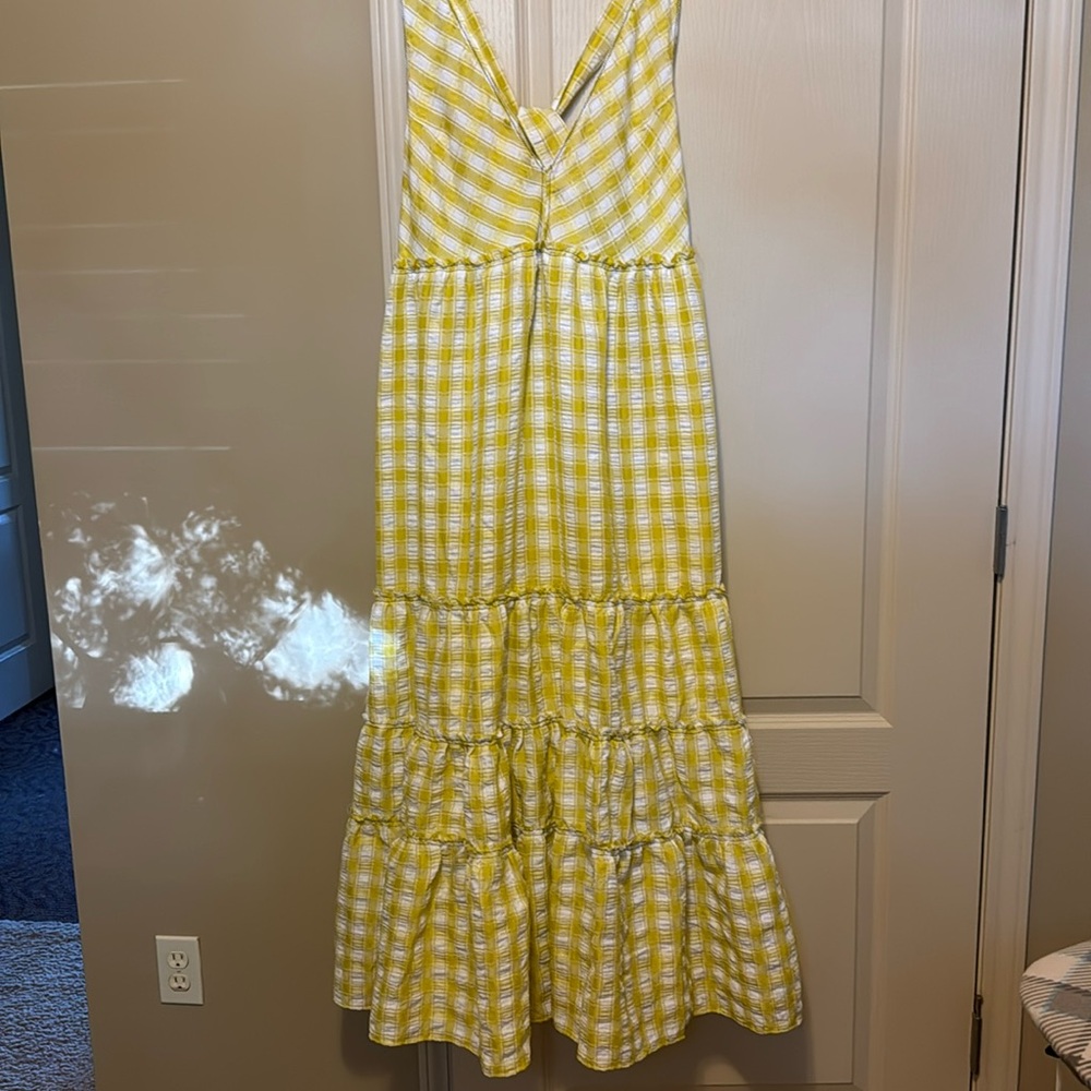 Free people yellow gingham dress